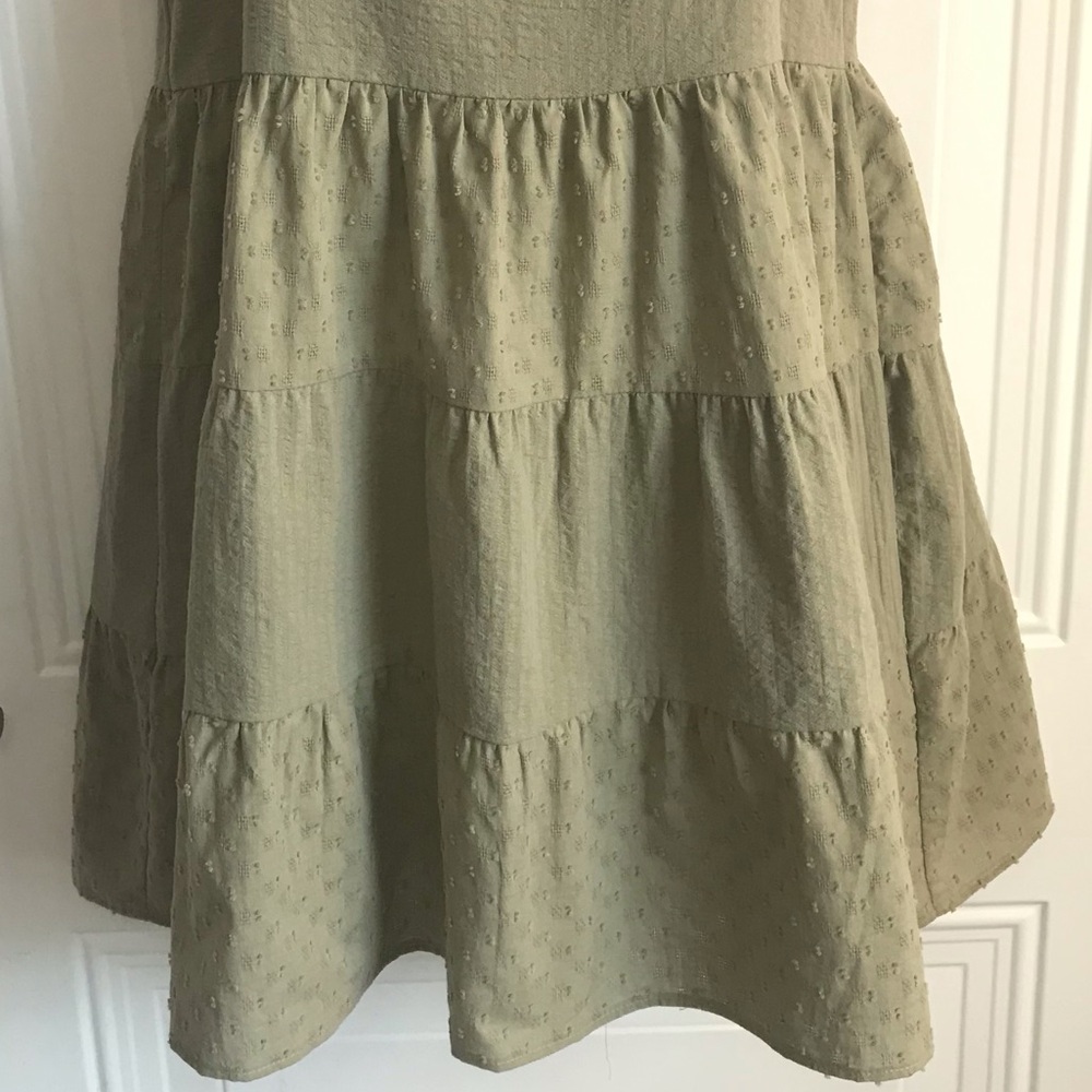 Cotton-On Women’s 12 New Sage Green Tie Strap Lightweight Mini Tiered Dress NWT - Picture 9 of 16